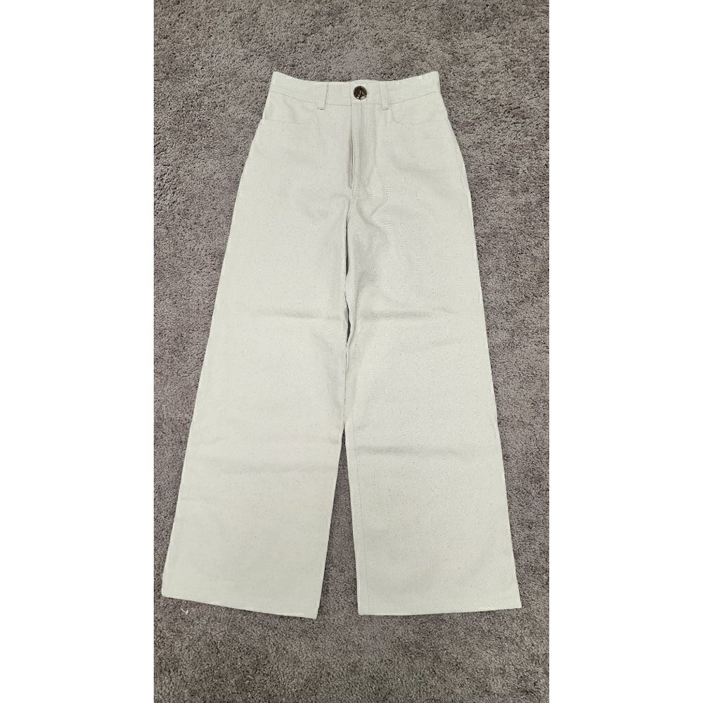 NWT Laude the Label Bone High Rise Camp Pant Jeans 0 - Picture 3 of 9